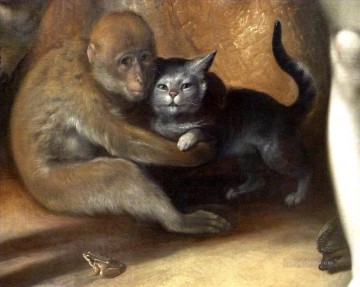 動物 Painting - コルネリス・コルネリス・ヴァン・ハールレム 人間の堕落 猿 猫 カエル ハリネズミ